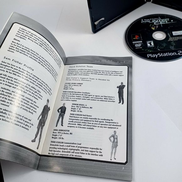 Splinter Cell Tom Clancys Black Case PS2 Game/Booklet *MINOR WEAR - Picture 7 of 14